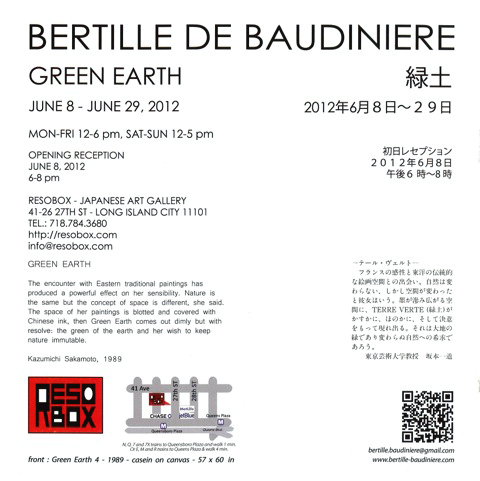 Exposition Green Earth galerie Resobox - NY